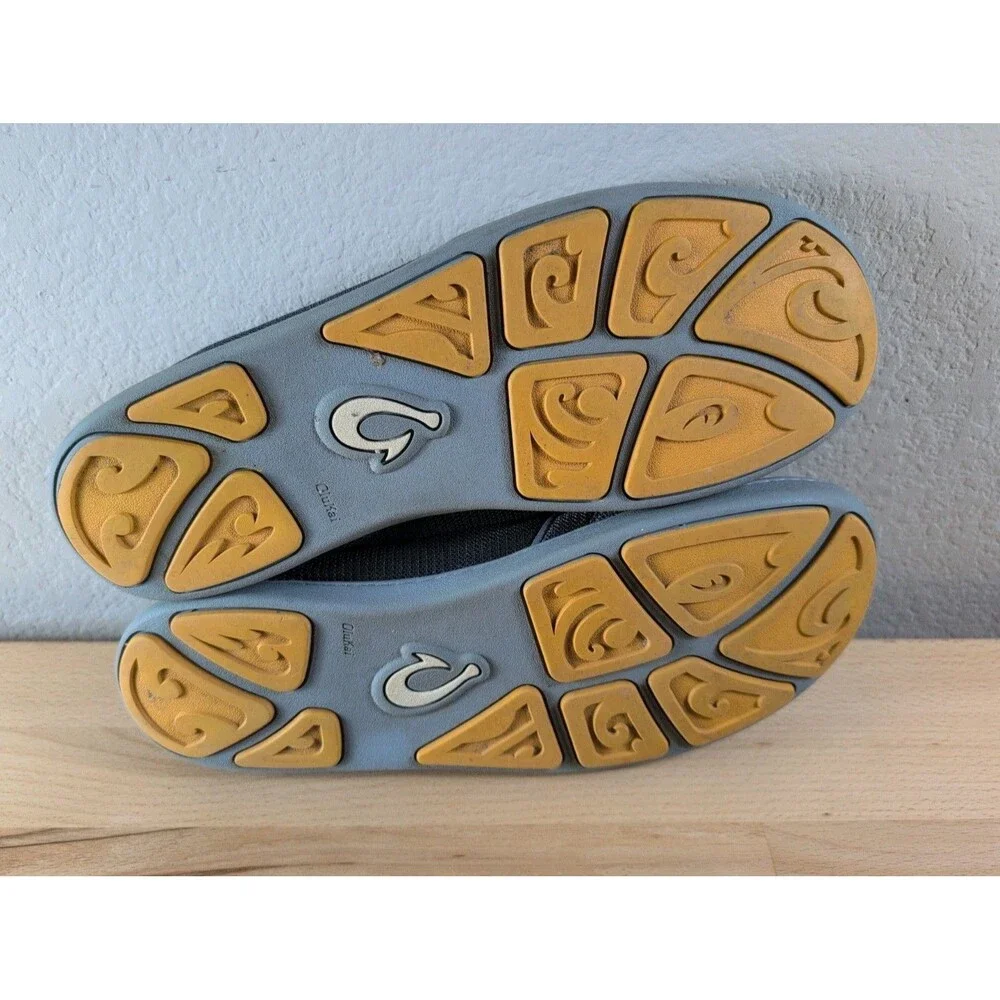 OluKai Nohea Mesh Slip on Sneaker Grey/Orange Walking Shoes Men's Size 14